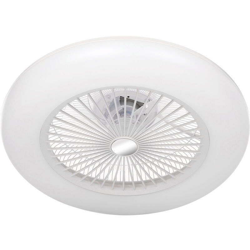 

Smart Ventilador de techo Luz Luz de techo 3 velocidades Velocidad del viento temperatura de color ajustable (control remoto 1 fuente de alimentacion