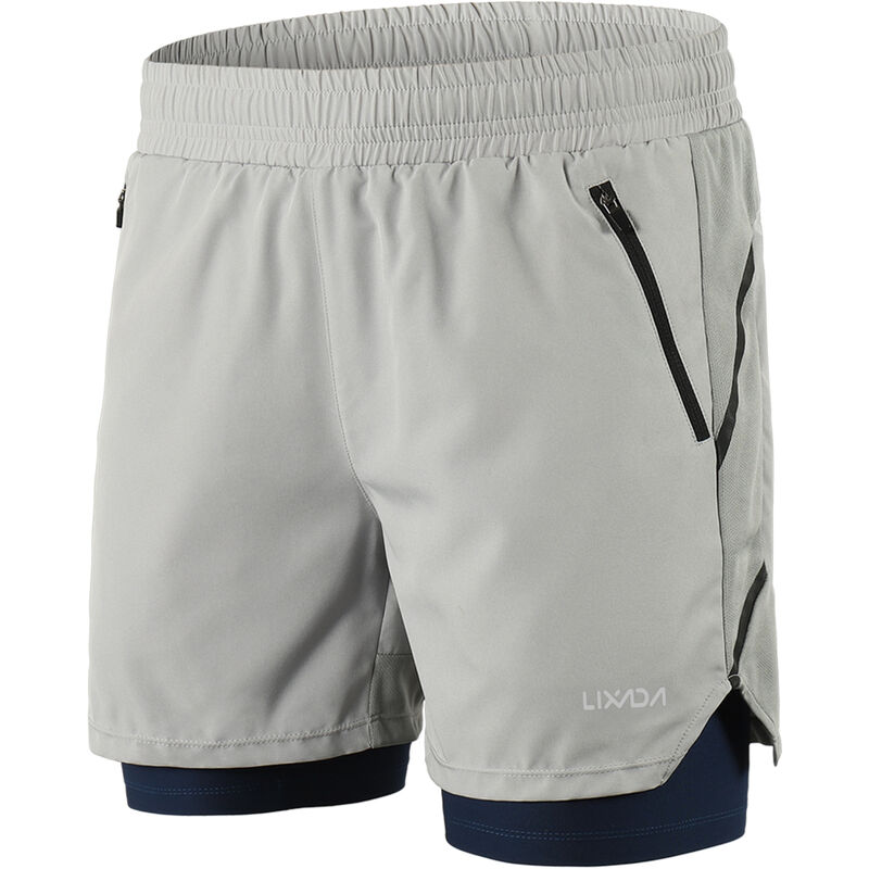 

Pantalones cortos para correr 2 en 1 para hombre, pantalones cortos de ciclismo de maraton, de secado rapido, transpirables, para ejercicio, de