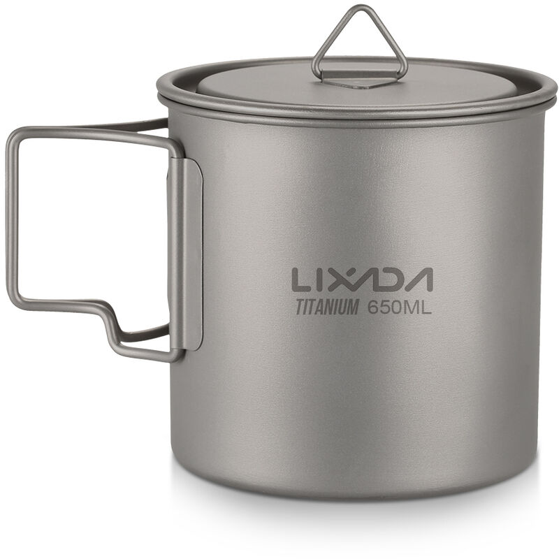

Taza de titanio ultraligera para exteriores, portatil, para acampar, picnic, taza de agua con asa plegable, 300 ml / 350 ml / 420 ml / 550 ml / 650