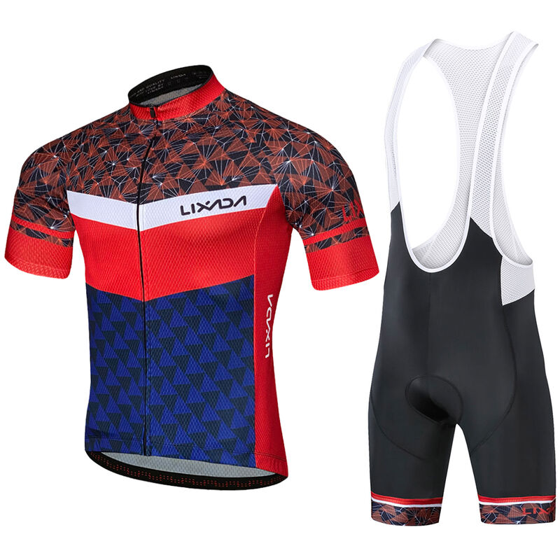 

Conjunto de Jersey de ciclismo de verano camiseta de bicicleta de manga corta y pantalones cortos con tirantes acolchados, traje de ciclismo