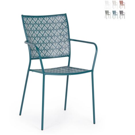 Lizette Ocean Stapelbarer Outdoor-Stuhl mit Armlehnen