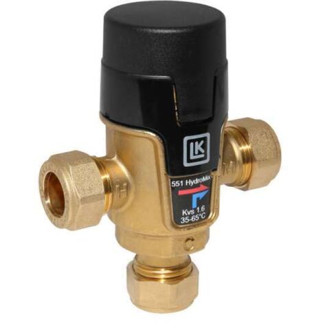 LK 551 HydroMix Brauchwassermischer Mischventil 22mm Klemmring 35-65°C KVS 1,6m³/h 181457