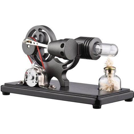 LL-006-BR Modèle de générateur Stirling avec socle en bois noir