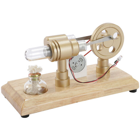 LL-007-Gold Modèle de générateur Stirling FY avec base en bois doré