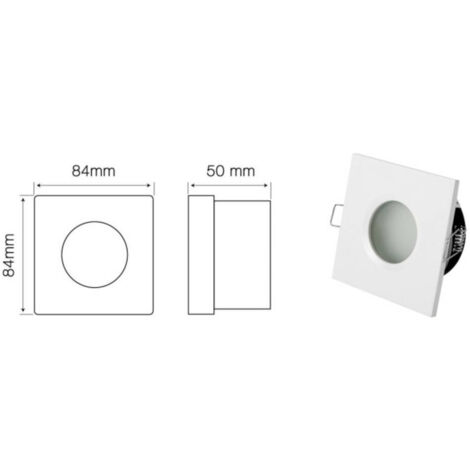 LL-OSK-BIA-245374 : LL-OSK-BIA-245374 : Luminaire carré étanche LED line®, blanc mat coulé