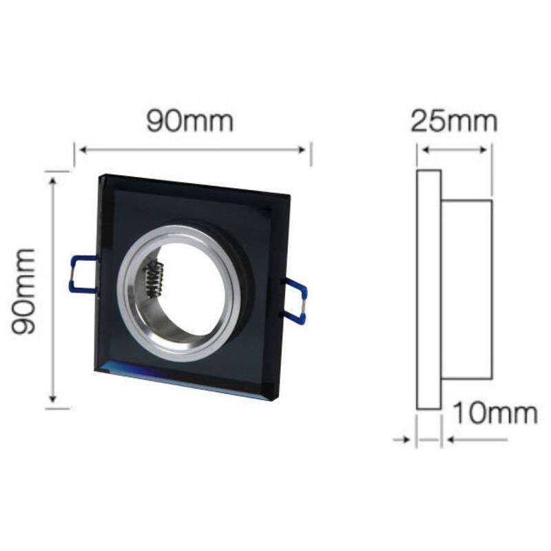 LL-OSK-CZ-246395: Apparecchio fisso quadrato LED line®, nero, vetro