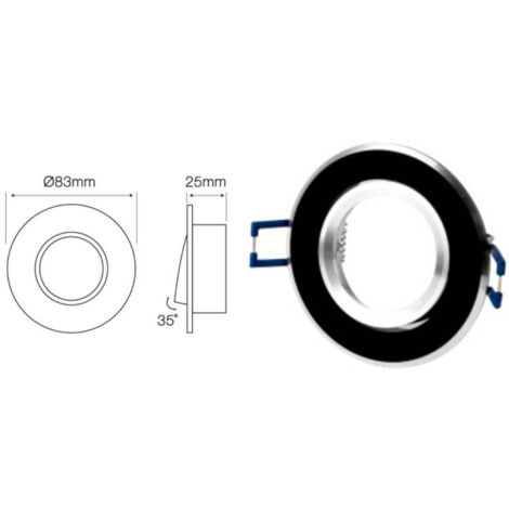 LL-OSO-CZA-244902 : Luminaire rond LED line®, noir brossé, aluminium