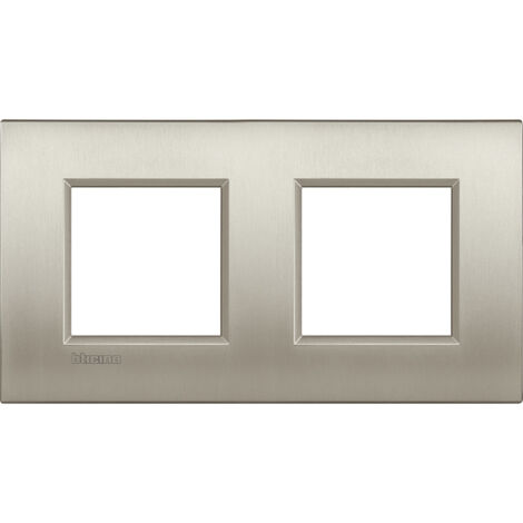 LL - Plaque 2X2 Postes 71mm Titane Brossé BTICINO BTLNE4802M2TIS
