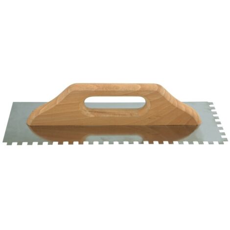 Llana de acero inoxidable para yeso 380 x 128 mm, dientes 8 x 8 mm 06650 VOREL