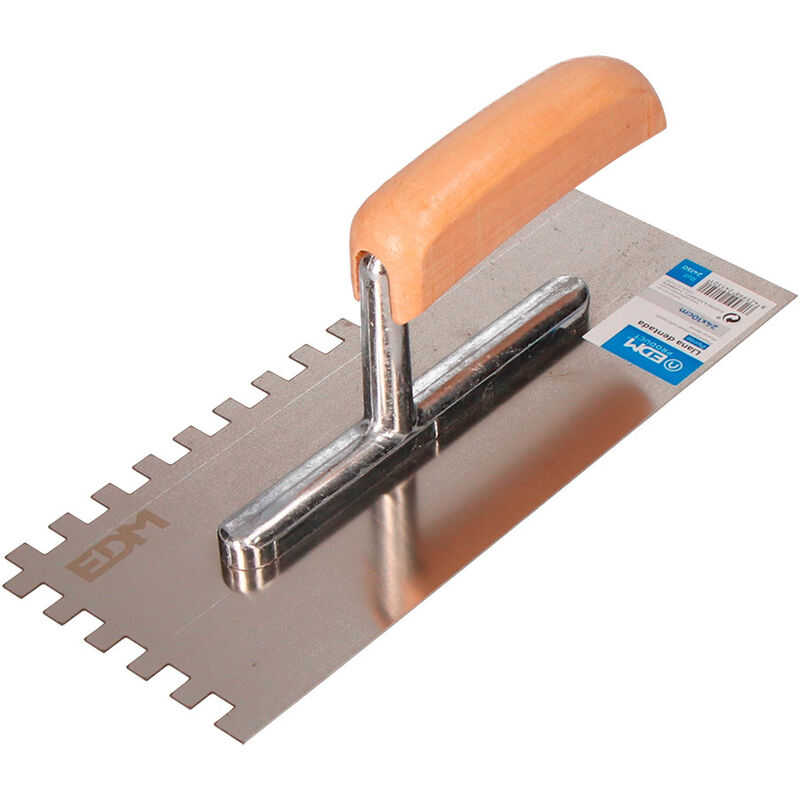 

EDM Llana rectangular dentada mango plastico 240x100mm edm