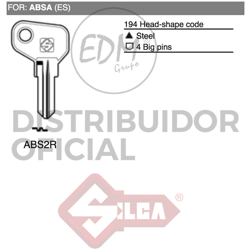 Silca - E3/12148 llave acero ABS2R absa