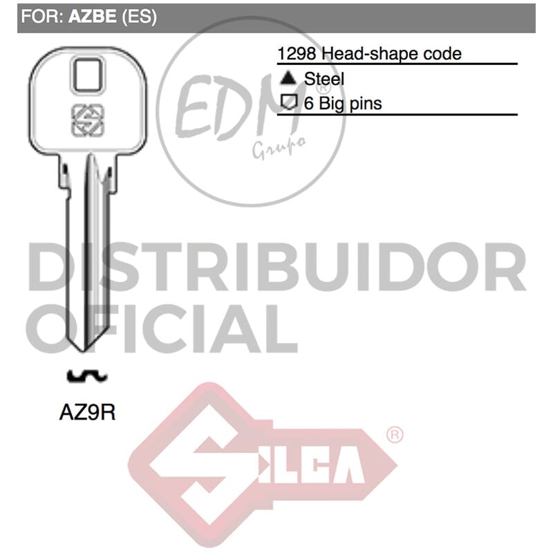 Silca - E3/12207 llave acero AZ9R azbe