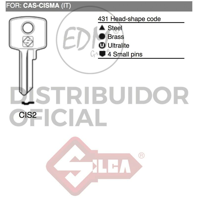 

Llave Acero Cis2 Cas-Cisma