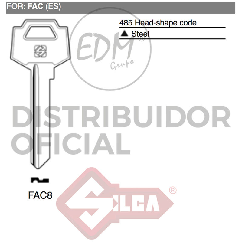 Silca - E3/12165 llave acero FAC8 fac