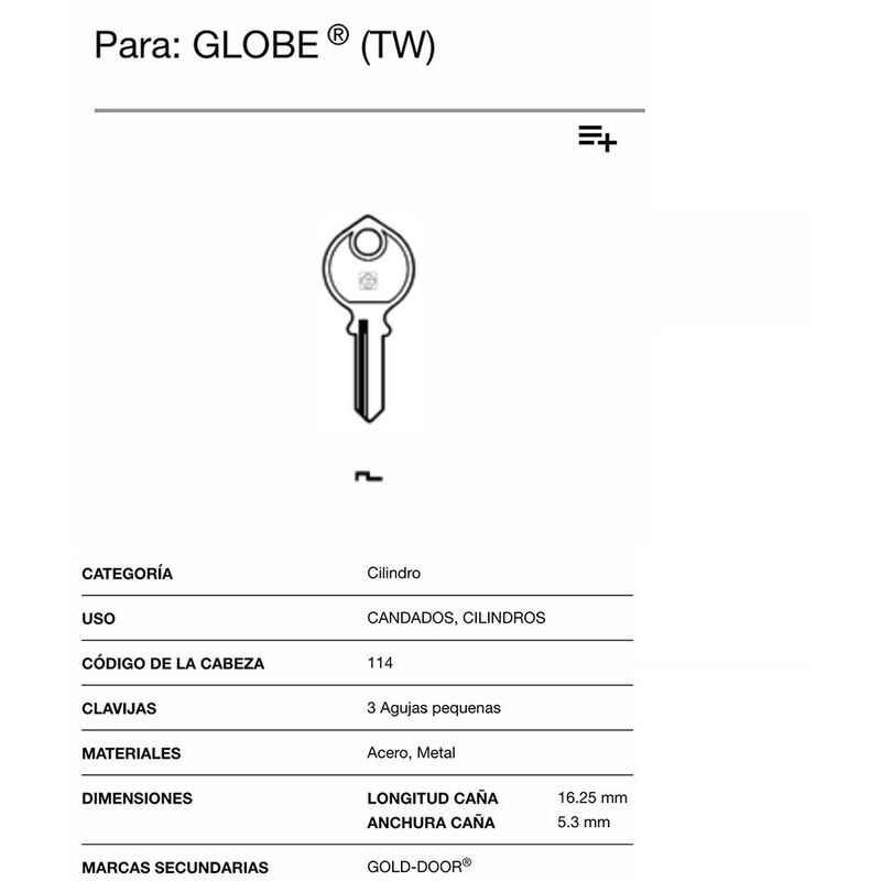 

Llave Acero Gl1 Para Candados Edm