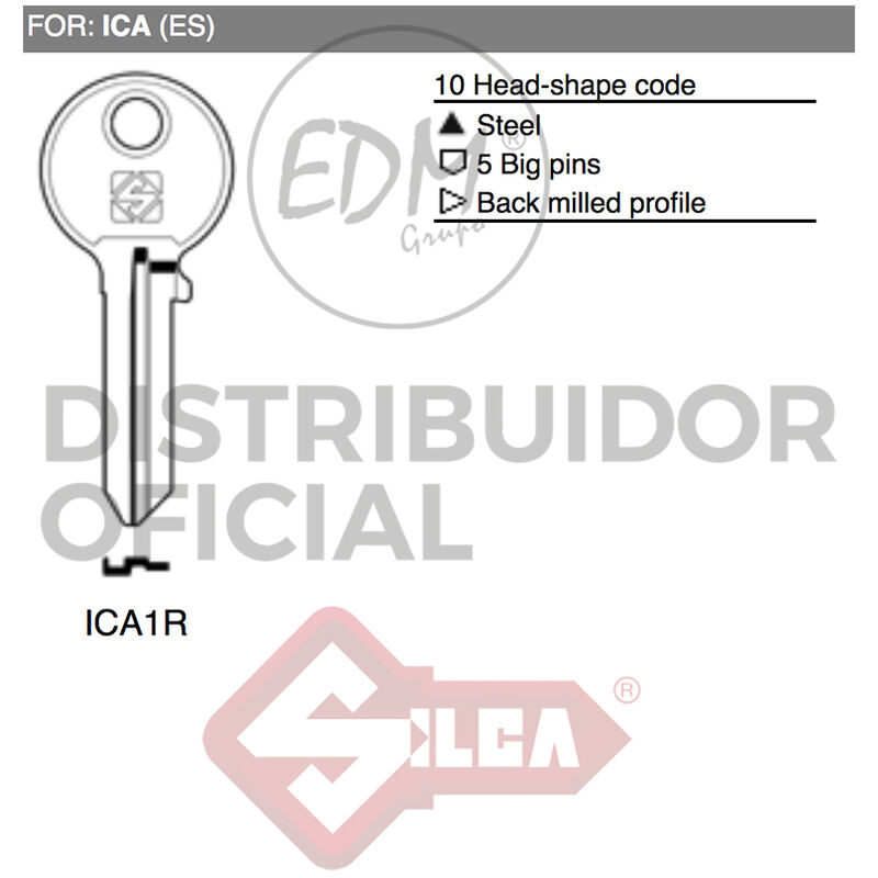 Silca - E3/12184 llave acero ICA1R ica