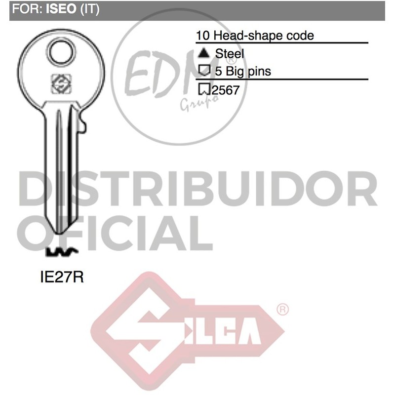 

Llave Acero Ie27R Iseo - NEOFERR..