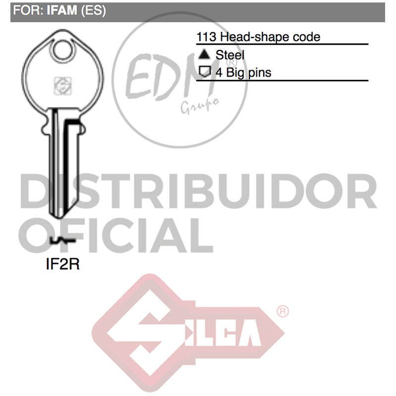 Silca - E3/12140 llave acero IF2R ifam