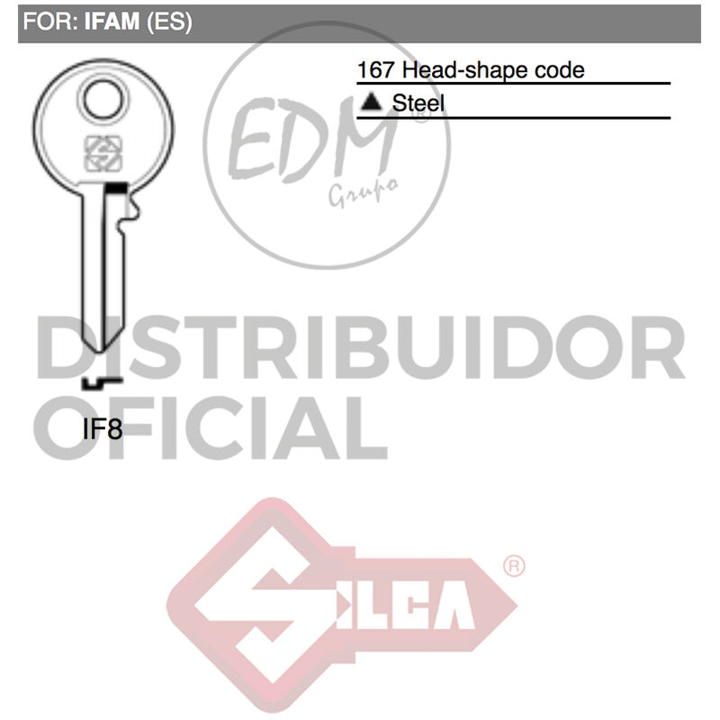 Silca - E3/12189 llave acero IF8 ifam