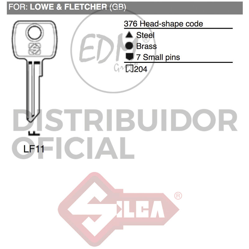 Silca - E3/12425 llave acero LF11 lowe & fletcher