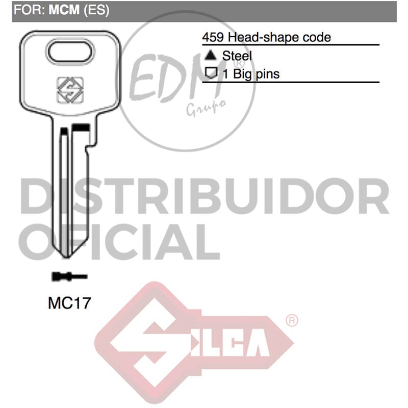 Silca - E3/12153 llave acero MC17 mcm