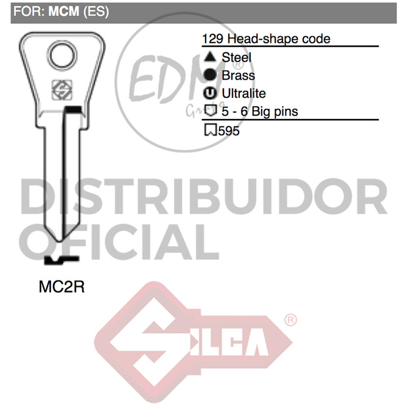 Silca - E3/12018 llave acero MC2R mcm