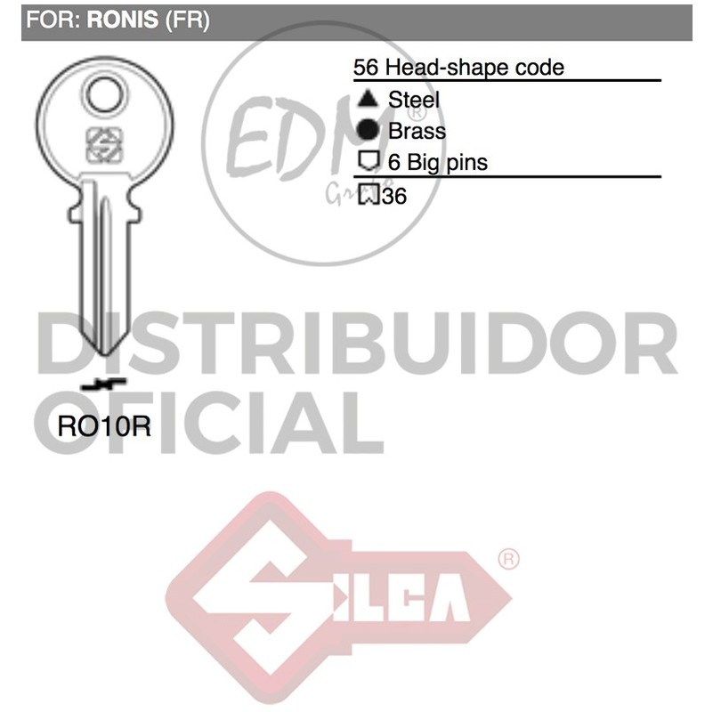 

Llave Acero Ro10R Ronis - NEOFERR..