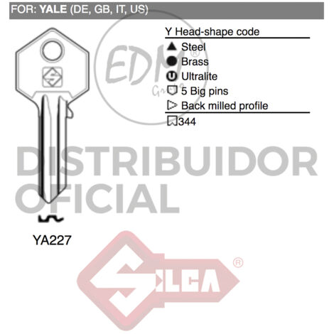 LLAVE ACERO YA227 YALE
