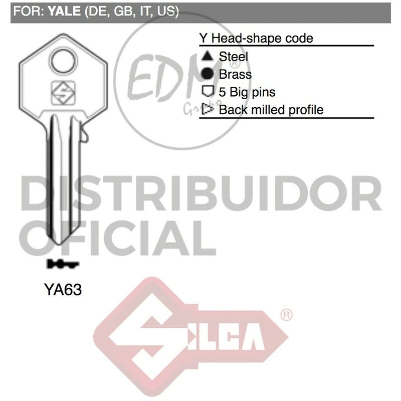 

Llave Acero Ya63 Yale