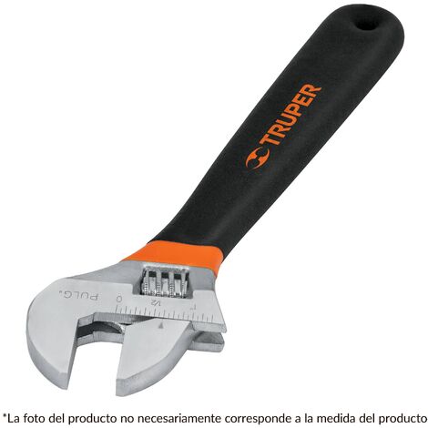 Llave ajustable cromada con grip - 200 mm