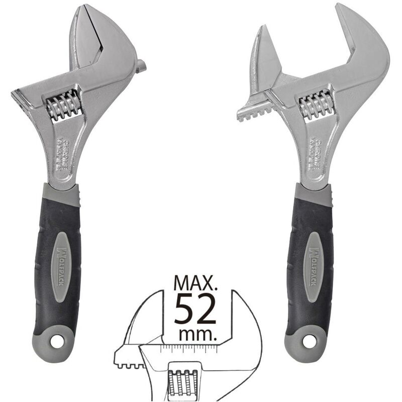 

Wolfpack - Llave ajustable gran apertura 52 mm. medida 10'
