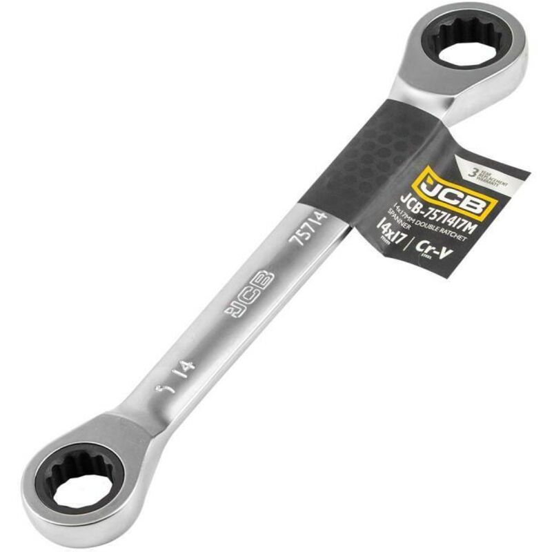 Llave de anillo doble con trinquete 14x17mm