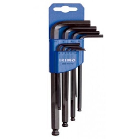 Llave allen p/bola 1,5-10mm larga acodada petaca irimo 9 pz