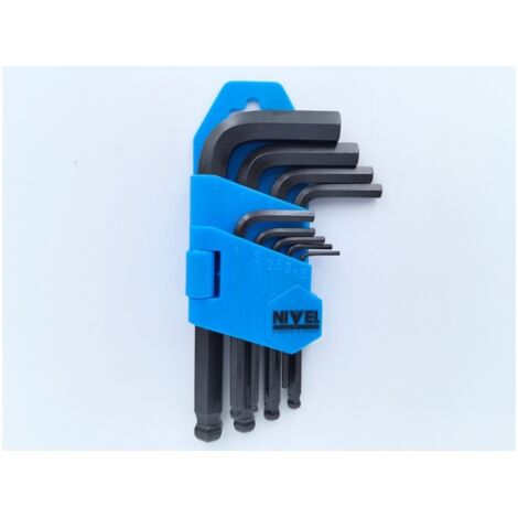 Llave Allen Punta Bola 1,5-10Mm Corta Negro Nivel 9 Pz