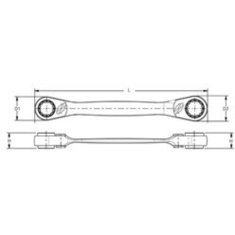 Llave carraca, 16/17-18/19mm  TENGTOOLS 60051619RX 231410200