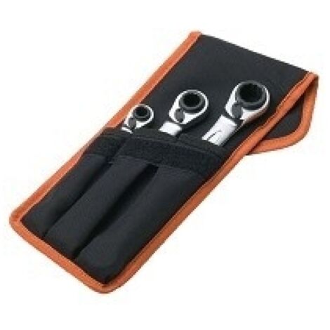 Llave carraca revers. 8x9-18x19mm 6 dimensiones bahco 3 pz