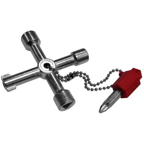 Llave cerradura armario HANDLOCK cruz zincada