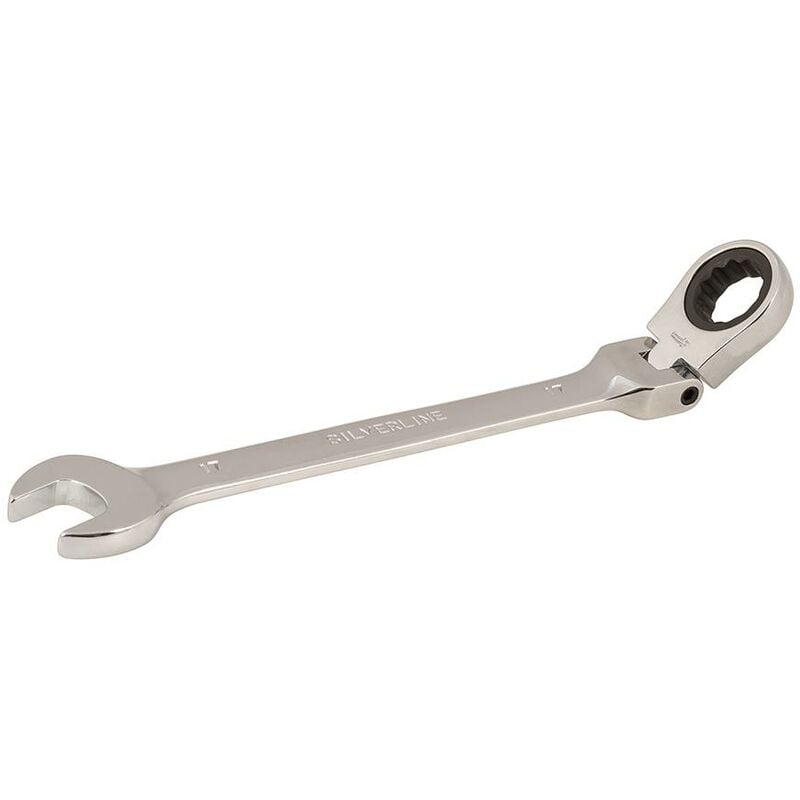 Silverline - Llave combinada con carraca articulada 17 mm