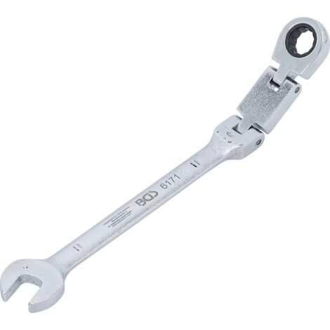 Llave combinada con carraca de doble articulación  angulable  11 mm