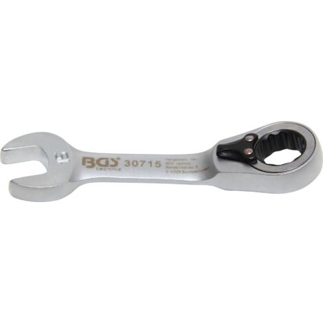 Llave combinada  corta  con carraca reversible  15 mm