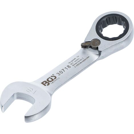 Llave combinada  corta  con carraca reversible  18 mm