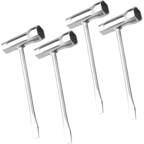Llave combinada de 4 piezas, llave de tubo en forma de T para motosierra, llave de acero al carbono para motosierra, llave para bujías de 13 x 19 mm para reparaciones automotrices y mecánicas.