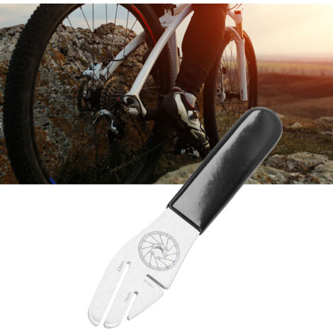 Llave de ajuste de disco de bicicleta de acero inoxidable – llave con 3 aberturas ergonómicas, 189 mm