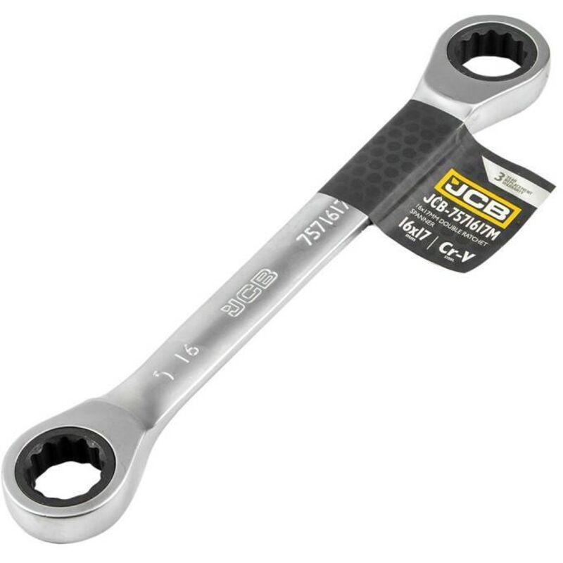 Llave de anillo doble con trinquete 16x17mm