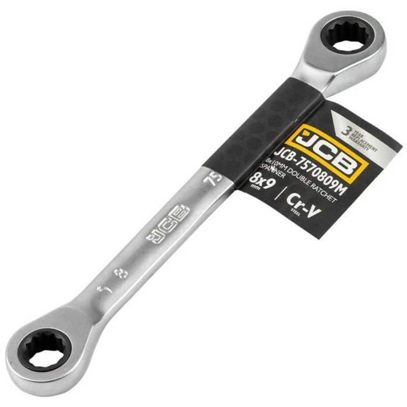 Llave de anillo doble con trinquete 8x9mm