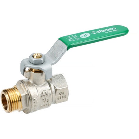llave de bola de latón con mango verde MF mango verde MF 12X17