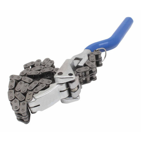Llave de Cadena Doble para Filtros de Aceite Largo cadena 520 mm Rango 60-160 mm con mango giratorio 180°