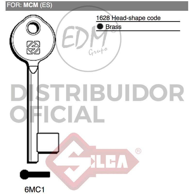 Silca - E3/12190 llave de gorjas laton 6MC1 mcm