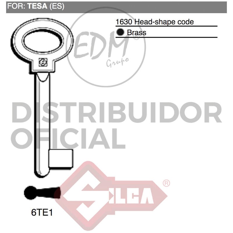 Silca - E3/12586 llave de gorjas laton 6TE1 tesa