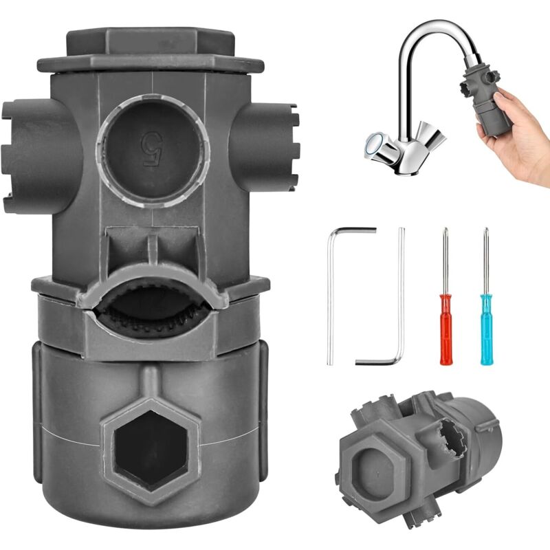 Llave de grifo 16 en 1, llave aireadora multifuncional, herramienta de grifo, llave de grifo para baño, inodoro, lavabo, etc.